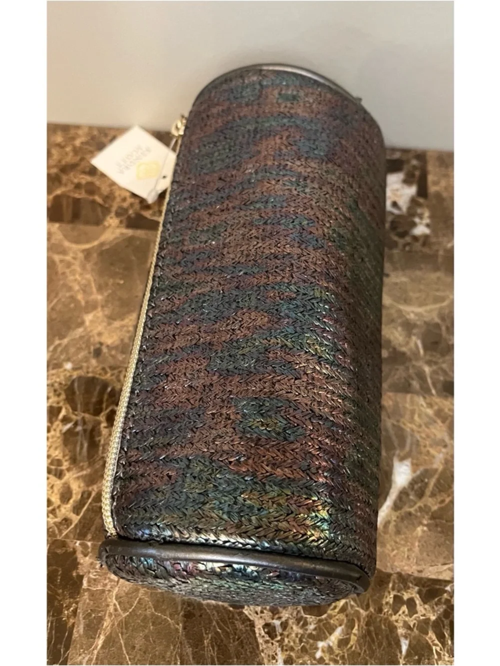 Kendra Scott Iridescent Multi-Color Woven Cosmetic Pouch